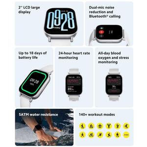 Version européenne pour Xiaomi Redmi Watch 5 Active, <span class=keywords><strong>montre</strong></span> <span class=keywords><strong>connectée</strong></span> avec appels téléphoniques, écran 2 pouces, plus de 140 modes sportifs, 5 ATM, autonomie de 18 jours - Product Image 4
