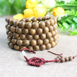 Chicken Wing Wood <b>Bracelet</b> 108 Beads 10mm Buddhist Prayer Beads Unisex Ethnic Style Jewelry Gift - Product Image 1