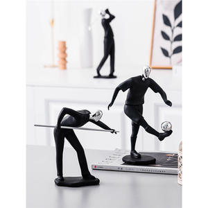 Petites figurines décoratives en forme d'homme noir, 4 pièces, accessoires de bureau minimalistes, tendance de la mode, décoration de bureau et de maison, cadeau - Product Image 3