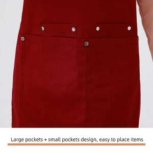 Celemek kanvas baru untuk dapur, memasak di rumah, bekerja, tahan kotoran, warna polos, tahan air, dan celemek tahan minyak - Product Image 6