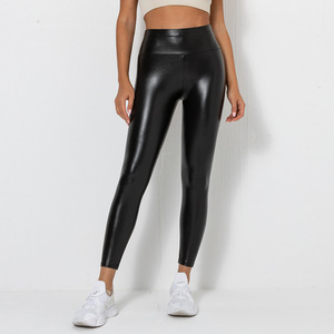 Printemps Nouveau <span class=keywords><strong>Pu</strong></span> Bright Plus Size Pantalon En Cuir Leggings Pour Femmes Outer Wear Nouveau Taille Haute Skinny Long Pantalon - Product Image 5