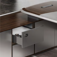 Bureau de direction moderne de luxe en bois massif durable, mobilier modulaire convertible pour la maison, l'appartement, l'hôtel, assemblage