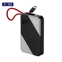 ZUZG 10000 mAh 20W Chargeur bidirectionnel avec affichage numérique, câble de charge USB-C, portable pour téléphone
