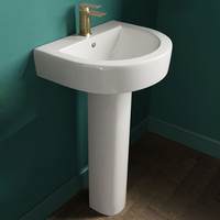 Lavabo autoportant et lavabo mural en céramique, idéal pour hôtel, avec vasque et commode intégrées