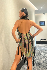 Combinaison de <span class=keywords><strong>danse</strong></span> latine Vennystyle - Ornée de strass et de franges |   Tenue de compétition/examen de <span class=keywords><strong>danse</strong></span> de salon - Product Image 6