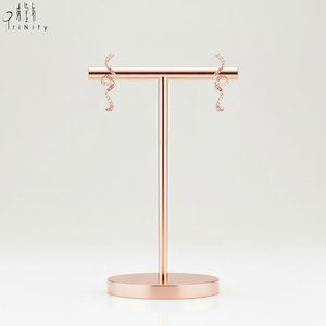 Exclusivos pendientes de oro rosa macizo de 18 quilates con diamantes naturales y zafiros rosas naturales en forma curva, joyería fina de moda para mujer, regalo. - Product Image 2