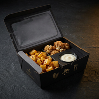 Boîte à kebab avec gobelet à sauce, contenant pour viande grillée du Moyen-Orient, emballage alimentaire jetable