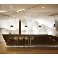 Comptoir de bar à vin long en pierre artificielle moderne avec finition brillante personnalisable pour hôtel, salle de sport, usage commercial, garantie de 10 ans