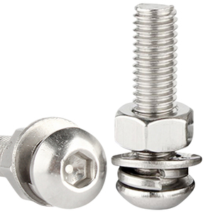 10 Sets/Bag 304 Stainless Steel Metric Hex <b>Socket</b> Button Head Grade A2-70 Standard Thread Screw & Nut Set M2-M6 - Product Image 1