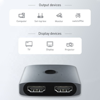 Nouveau séparateur HDMI bidirectionnel 2 ports 2 en 1, 4K, commutateur HDMI 2.0 4K60Hz bidirectionnel, commutateur bidirectionnel 1 entrée 2 sorties