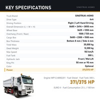 Подержанный самосвал HOWO 6x4, 371/375 л.с., напрямую от производителя, минимальный заказ 1 шт., с механической коробкой передач