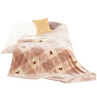 Fabrication de couverture de lit en peluche corail avec logo personnalisé Ensembles de couette d'hiver uni imprimé en molleton de flanelle Sherpa super doux