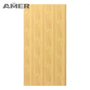 Amer factory wholesale 30cm stripes wood strip square wall panel with gold