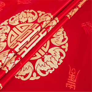 Colore rosso popolare modello di <span class=keywords><strong>gruppo</strong></span> classico fortunato prezzo a buon mercato merci pronte comodo tessuto di broccato per la casa <span class=keywords><strong>tessile</strong></span> Festival - Product Image 1