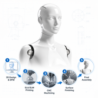Servicio de Prototipado Rápido Personalizado OEM ODM, Prototipo de Carcasa de Robot Humanoide, Plástico ABS PC, Fresado CNC, Impresión 3D SLA