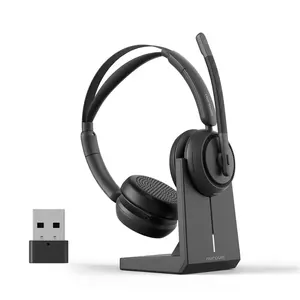 Custom Logo Bluetooth Headset Met Enc Microfoon Draadloze Hoofdtelefoon Met Oplaadbasis Voor Computer, Pc, Laptop