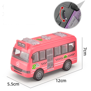 La piccola auto dei bambini di vendita calda gioca le automobili <span class=keywords><strong>giocattolo</strong></span> di inerzia di plastica all'ingrosso dello scuolabus sveglio variopinto per i bambini - Product Image 4