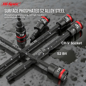 طقم مفاتيح صناعية 24 قطعة T10-T60 مقاس 3/8 بوصة مع رؤوس توركس من الفولاذ S2 وCR-V لإصلاح السيارات - Product Image 5