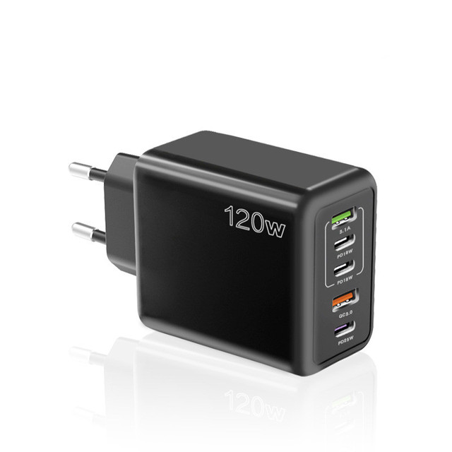 120W USB Type-C PD Fast Charger for Laptop & Camera Portable Travel Power Adapter With 2.4A Output