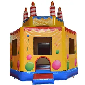 生日蛋糕充气充气城堡高品质生日蛋糕充气跳跃弹跳城堡蹦床派对