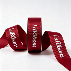 Wholesale Custom Logo Printed Grosgrain <b>Ribbon</b> Solid Color Polyester Gift Wrapping Decorative <b>Ribbon</b> - Product Image 3