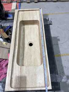 <span class=keywords><strong>Lavabo</strong></span> de salle de bain en travertin beige de Turquie de qualité supérieure, finition polie, à suspendre au mur, en marbre massif, pour meuble sous vasque - Product Image 6