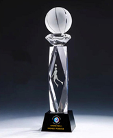Trophée en cristal de golf pour compétitions sportives, cadeaux personnalisés, fabriqué par Small Bridge Professional Factory