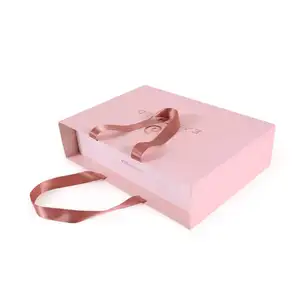 Bedrukt Uw Eigen Logo Shoppingbag Gloss Kleine Roze Papieren Zak Voor Kleding Custom Rose Petit Sac En Papier Met Handgrepen