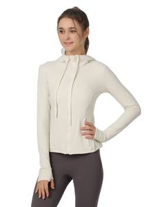 Custom Logo Breathable Quick Dry Eco-Friendly Yoga <b>Jacket</b> Women's Long Sleeve Athletic <b>Workout</b> Full Zip up - Product Image 1