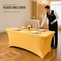 Housse de table plissée en tissu durable pour la décoration de fêtes, banquets et événements