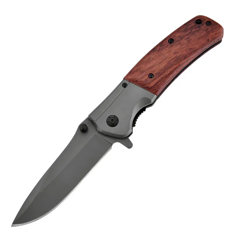 Wholesale knorr-bremse Survival Pocket EDC Hunting Wooden Handle Tactical Folding Knife