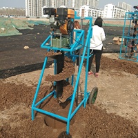 Tarière à essence pour sol et terre de 2500 mm de profondeur, perceuse à terre à couple élevé avec roues