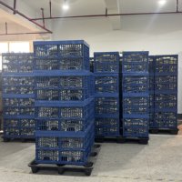 Caisse en plastique pliable de qualité industrielle, économique en termes d'espace, pour le transport et le stockage