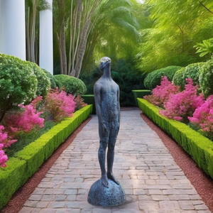 Đương đại màu xanh lá cây Patina đúc đồng hình điêu khắc mưa thiết kế - Product Image 5