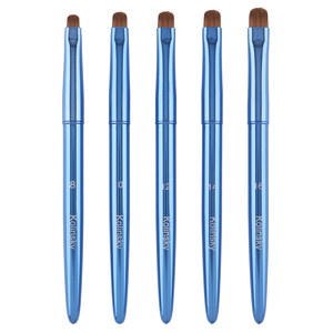 Ensemble de 5 pinceaux à ongles en acrylique Kolinsky électroplaqués bleus, marque privée, plusieurs tailles, outils de manucure - Product Image 6