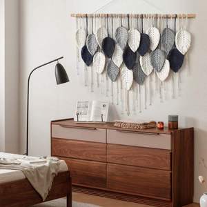 Tapiz de Pared de Macramé Bohemio Hecho a Mano, Decoración de Pared de Cuerda de Algodón Tejida a Mano, Hojas Coloridas, Arte de Pared - Product Image 2