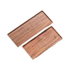 Bandeja cuadrada Rectangular de madera de nogal ecológica para acampar personalizable Hotel merienda de la tarde Dim Sum platos de pastel de frutas - Product Image 1