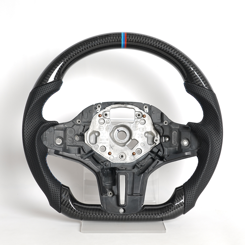 Real Carbon Fiber; Tri-Color Stitch & Stripe; Non-heated