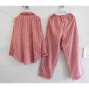 Women Two Piece Pajama Set Floral Print 100% Cotton Long Sleeve Shirt and <b>Pants</b> Soft Breathable Summer Nightwear - Product Image 5