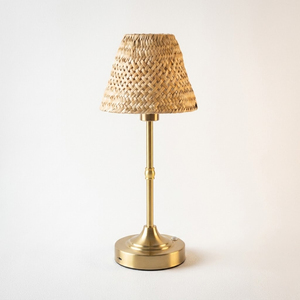 Lampada da Tavolo LED Senza Fili <span class=keywords><strong>in</strong></span> <span class=keywords><strong>Rattan</strong></span> Naturale Intrecciato, Batteria 5200mAh, Paralume <span class=keywords><strong>in</strong></span> <span class=keywords><strong>Rattan</strong></span> a Conchiglia per Decorazioni Matrimoniali e Domestiche - Product Image 4