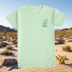 T-shirt Fucktus vert clair avec motif petit cactus – Vêtement promotionnel - Product Image 3