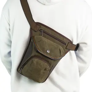 กระเป๋าคาดเอวแนวสปอร์ตแนววินเทจกระเป๋าผ้าใบสำหรับแข่งรถมอเตอร์ไซค์กระเป๋าแบบปรับได้ล่าสัตว์ยุทธวิธี