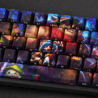 Lot de 68 touches PBT personnalisées imprimées latéralement par sublimation, profil Cherry, pour clavier de jeu mécanique - Vente en gros