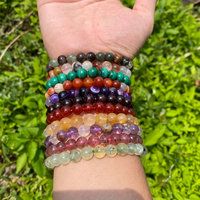 Bracelets en perles de pierre de cristal rondes extensibles naturelles de 6 mm et 8 mm, en quartz de guérison Reiki, vente en gros d'usine professionnelle pour femmes et filles