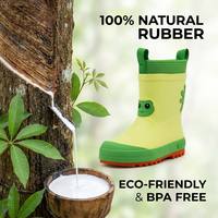 Bottes de pluie pour enfants en néoprène, motif grenouille de dessin animé mignon, mi-mollet, toutes saisons, imperméables, avec poignée de traction, design personnalisé
