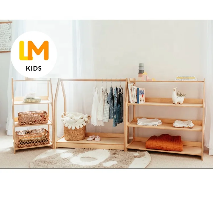 Детская мебель для спальни LM, деревянная книжная полка, шкаф Монтессори, шкаф, полка для детской одежды