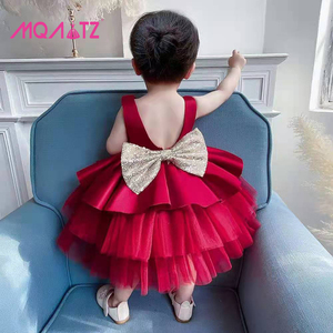 MQATZ <span class=keywords><strong>Vestito</strong></span> da Festa per Bambine con Paillettes e Grande Fiocco in <span class=keywords><strong>Tulle</strong></span>, Abito da Cerimonia per Bambine, <span class=keywords><strong>Vestito</strong></span> Floreale per Bambine - Product Image 5