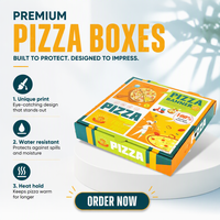 Boîtes à pizza personnalisées en gros avec logo imprimé, imperméables, biodégradables, jetables, en carton ondulé, pour restaurants