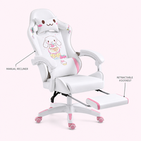 Chaise de gaming ergonomique pour filles, en similicuir confortable, idéale pour les sessions de jeu et les dortoirs universitaires, réglable en hauteur