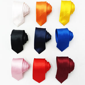 Yiqun Silk Bright Face Color sólido Hombres <span class=keywords><strong>y</strong></span> mujeres Formal Business Red Black Tie Hand Type 5/8cm - Product Image 2
